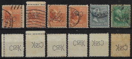 USA United States 1926 / 1940 Pair +1 Stamp Perfin X&K By Crompton & Knowles Loom Works From Worcester Lochung Perfore - Perforados