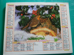 Calendrier 1991 Oller Oiseau Rouge Gorge  Bouvreuil Almanach Facteur PTT POSTE Département Sarthe - Grand Format : 1991-00