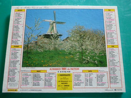 Calendrier 1991 Lavigne Moulin Hollande Oberbayern   Almanach Facteur PTT POSTE Département Sarthe - Grand Format : 1991-00