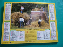 Calendrier 1993 Lavigne Battage Fenaison Batteuse Merlin Almanach Facteur PTT POSTE Département Sarthe - Grand Format : 1991-00