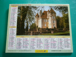 Calendrier 1994 Cartier Bresson CHATEAU De MEAGE Allier Jardin Automne Almanach Facteur PTT POSTE Département Sarthe - Grand Format : 1991-00