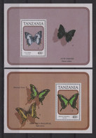 Tanzanie - BF 155 + 156 - Faune - Papillon - Cote 12.50€ - ** Neufs Sans Charniere - Tanzanie (1964-...)