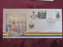Hong Kong 1995 Special Cover 50th Anniversary Of The Liberation Of Hong Kong - Medals Soldiers - Storia Postale