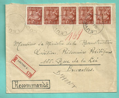 762 (x5) Op Brief Per EXPRES Met Stempel LEUVEN   (VK) - 1948 Exportación