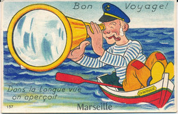 Marseille (13 Bouches Du Rhône) Carte A Système Dépliant Bon Voyage Dans La Longue Vue - Marin - Ohne Zuordnung