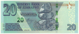 Zimbabwe - 20 Dollars - 2020 - Pick 104 - Unc. - Serie AA - Zimbabwe