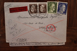 Allemagne France 1943 Eberswalde LAGER Censure Ae Cover Reich STO Dt Reich GEMEINSCHAFTSLAGER Eilbote Exprès - Guerra De 1939-45