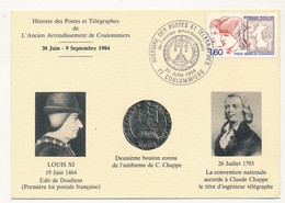 FRANCE - Cachet Temporaire "Histoire Des Postes Et Télégraphes" 77 Coulommiers 30 Juin 1984 - Télégraphe Chappe - Cachets Commémoratifs