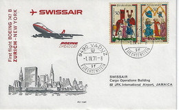 Liechtenstein 1971  Swissair, Zurich-New York, First Flight Cover  Mi.527-528 - Briefe U. Dokumente