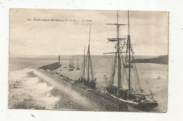 JC, Cp, 22 , PORTRIEUX ST QUAY , La Jetée , Bateaux , Voiliers , Voyagée 1918 - Pontrieux