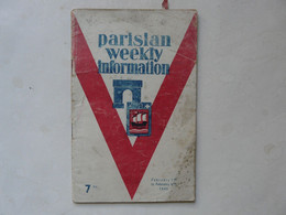 PARISIAN WEEKLY INFORMATION 1945 - Culture
