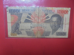 TANZANIE 200 SHILLINGI 1993 Circuler (L.2) - Tansania