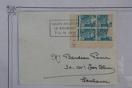 D96 FRANCE BELLE LETTRE RARE 1957  SALON AVIATION LE BOURGET  POUR TOULOUSE+COIN DATé++AFFRANC.PLAISANT - 1960-.... Covers & Documents