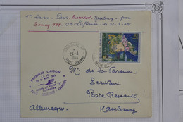 D96 FRANCE BELLE LETTRE 1965  1ERE LIAISON PARIS HAMBOURG +++AFFRANC.PLAISANT - 1960-.... Cartas & Documentos