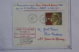 D96 FRANCE BELLE LETTRE 1965  1ERE LIAISON PARIS A ST DENIS DE LA REUNION  +++AFFRANC.PLAISANT - 1960-.... Storia Postale