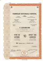 Titre Ancien - Fabrique Nationale Herstal "FN" Titre De 1978 - N°S 0 005 451 à 0 005 460 - EF - Industrie