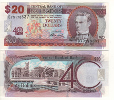 BARBADOS  20 Dollars  2012  P72  " Commemorative 40th Anniversary Central Bank "  (Samuel Jackman Prescod + Bridgetown) - Barbados