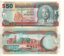 BARBADOS  50 Dollars  2007  P70a  "signature Williams"  ( Errol Barrow + Trafalgar Square-Bridgetown) - Barbados