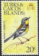 TURKS & CAICOS - 1973 - UCCELLI - PARULA WARKLER - 20 C. - USATO (YVERT 321 - MICHEL 317x) - Sparrows