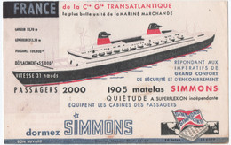 Buvard  Simmons     Le France  De La Cie  Transatlantique   (L Motti   Chateaurenard ) - Transport