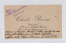 VP19.741 - LANCEY ( Isère ) 1926  - CDV - Carte De Visite - Mr Charles RIVOIRE Industriel Maire De VILLARD - BONNOT ... - Cartes De Visite