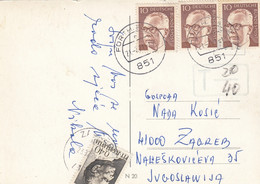 Yugoslavia Postage Due Taxed In Zagreb 1971 , Postcard Sent From Furth Germany - Impuestos