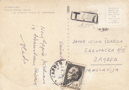 Yugoslavia Postage Due Taxed In Zagreb 1968 , Postcard Sent From Warszawa Poland - Impuestos