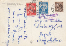 Yugoslavia Postage Due Taxed In Zagreb 1957 , POstcard Sent From Roma Italy - Impuestos