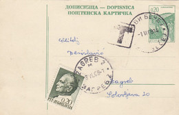 Yugoslavia Postage Due Taxed In Zagreb , Stationery Sent From Novi Bečej 1968 - Impuestos