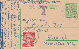 Yugoslavia Postage Due Taxed In Zagreb , Stationery Sent From Divulje 1955 - Impuestos