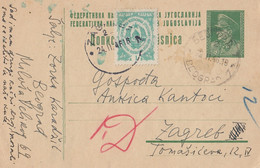 Yugoslavia Postage Due Taxed In Zagreb , Stationery Sent From Beograd 1946 - Impuestos