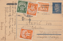 Yugoslavia Postage Due Taxed In Zagreb Vrapče Stationery Sent From Beograd 1952 - Impuestos