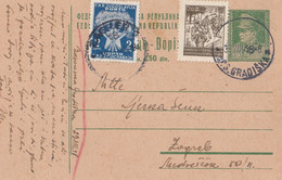 Yugoslavia Postage Due Taxed In Zagreb , Stationery Sent From Bosanska Gradiška 1948 - Impuestos