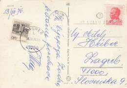 Yugoslavia Postage Due Taxed In Zagreb , Postcard Sent From Zadar 1976 - Impuestos