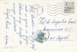 Yugoslavia Postage Due Taxed In Zagreb , Postcard Sent From Novalja 1983 - Impuestos