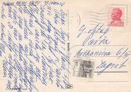 Yugoslavia Postage Due Taxed In Zagreb , Postcard Sent From Šibenik 1976 - Impuestos