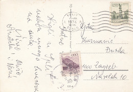 Yugoslavia Postage Due Taxed In Zagreb , Postcard Sent From Split 1974 - Impuestos