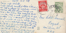 Yugoslavia Postage Due Taxed In Zagreb , Postcard Sent From Igalo 1958 - Timbres-taxe