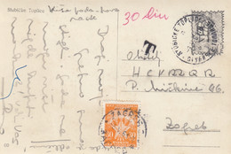 Yugoslavia Postage Due Taxed In Zagreb , Postcard Sent From Stubičke Toplice 1961 - Timbres-taxe