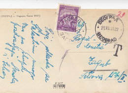 Yugoslavia Postage Due Taxed In Zagreb , Postcard Sent From Beograd 1955 - Timbres-taxe