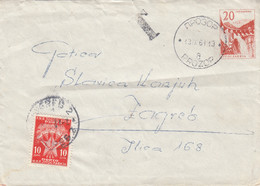 Yugoslavia Postage Due Taxed In Zagreb , Cover Sent From Prozor 1961 - Impuestos