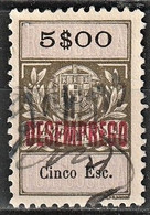 Revenue/ Fiscal, Portugal - 1929, Overprinted DESEMPREGO/ Unemployment -|- 5$00 - Used Stamps