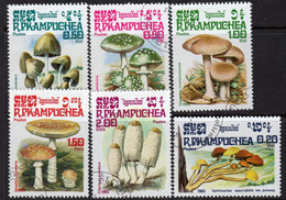 Kampuchea 1985 Fungi Part Set Of 6, CTO Used, SG 606/11 - Kampuchea