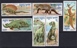 Kampuchea 1986 Prehistoric Animals Part Set Of 6, CTO Used, SG 699/704 - Kampuchea