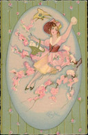 CHIOSTRI SIGNED 1930s POSTCARD - GIRL & FLOWERS - EDIT BALLERINI & FRATINI N.231 (3471) - Chiostri, Carlo