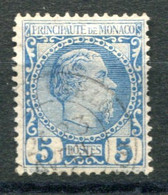 RC 23203 MONACO COTE 50€ N° 3 - 5c BLEU PRINCE CHARLES III OBLITÉRÉ ( VOIR DESCRIPTION ) - Oblitérés