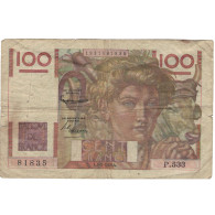 France, 100 Francs, Jeune Paysan, 1953, P.533, TB, Fayette:28.36, KM:128d - 100 F 1945-1954 ''Jeune Paysan''