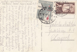 Yugoslavia Red Cross Postage Due Taxed In Zagreb , Postcard Sent From Rovinj 1957 - Impuestos