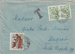 Yugoslavia Red Cross Postage Due Taxed In Zagreb , Cover Sent From Novo Mesto 1958 - Timbres-taxe