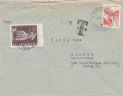 Yugoslavia Red Cross Postage Due Taxed In Zagreb , Cover Sent From Črnomelj 1960 - Postage Due